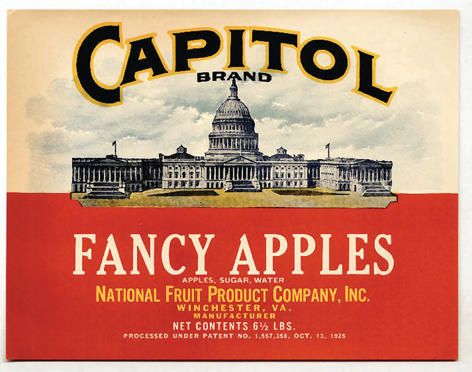 Capitol Brand Fancy Apples fruit crate label — historic image