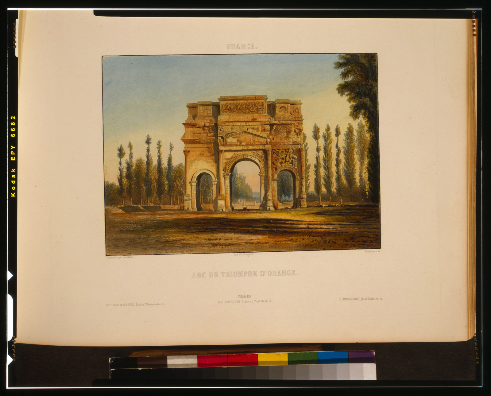 Arc de triomphe d'Orange / daguérreotype, Lerebours ; imp. par Bougeard ; Hürlimann, sc., 1842 — historic print