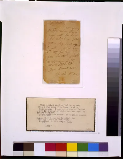 [Postcard from Ehrich Weiss to his mother]