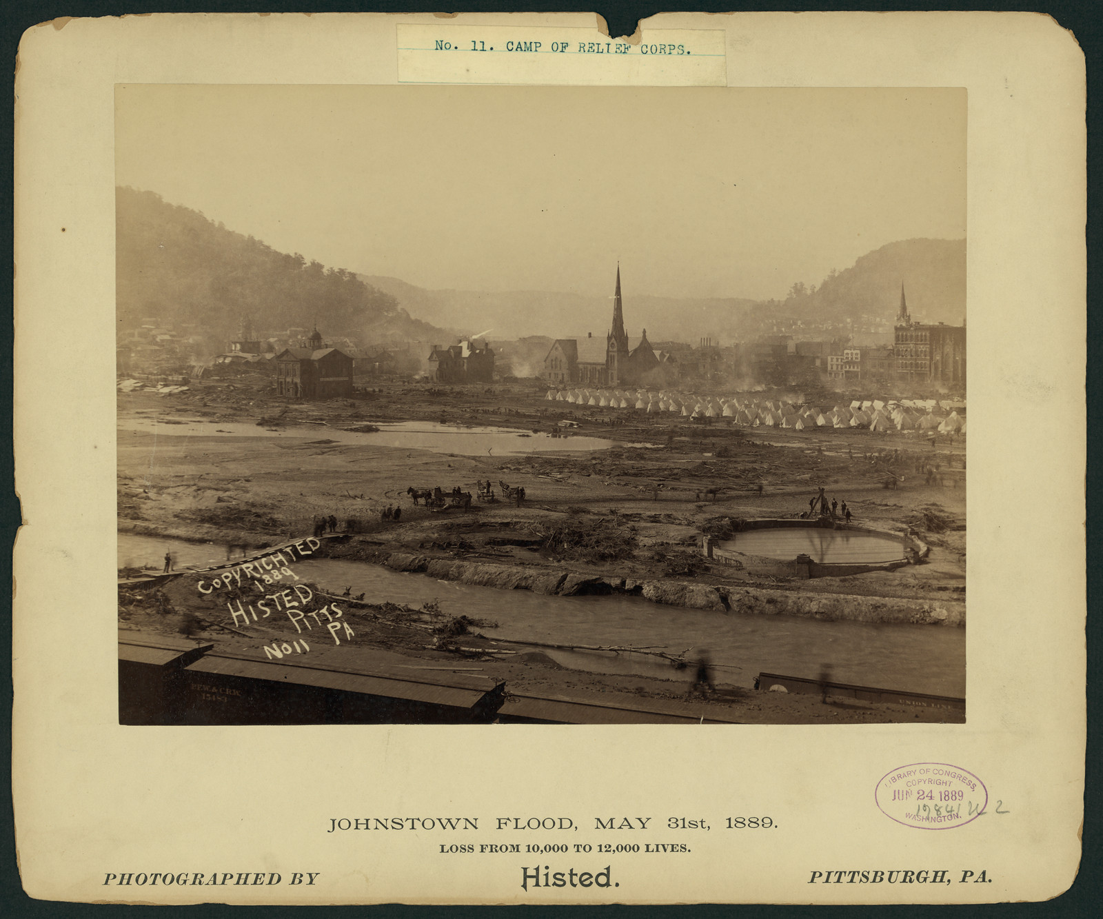 Camp of relief corps, Johnstown Flood, May 31st, 1889, 1889 — historic image
