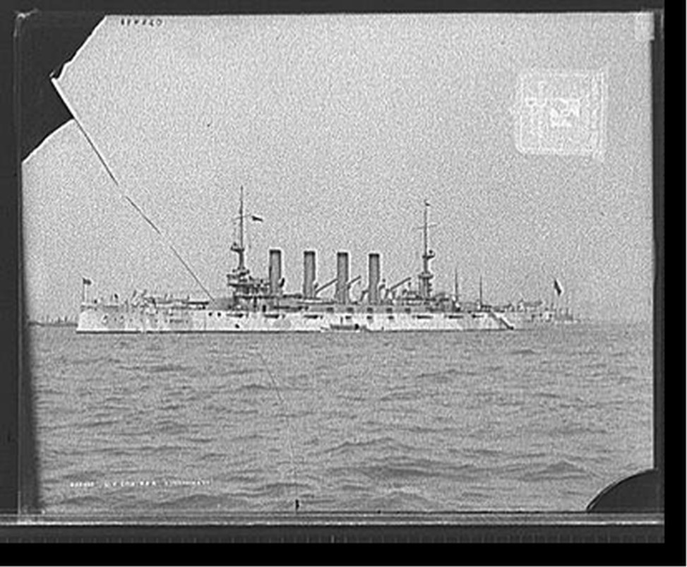 U.S.S. cruiser Cincinnati [sic], [1907?] — historic photograph