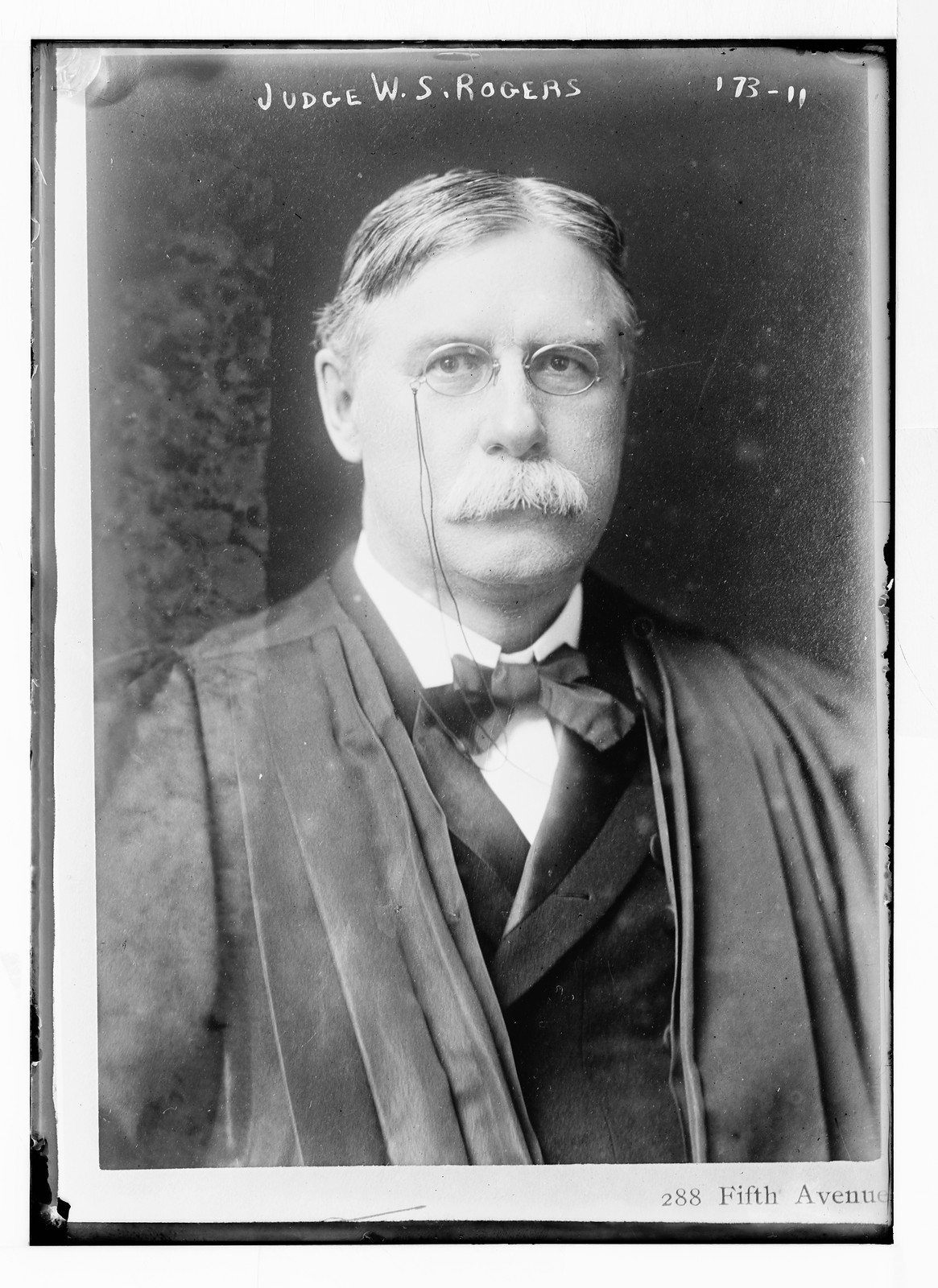 Judge W.S. Rogers, portrait bust, New York, n/a — historic photograph