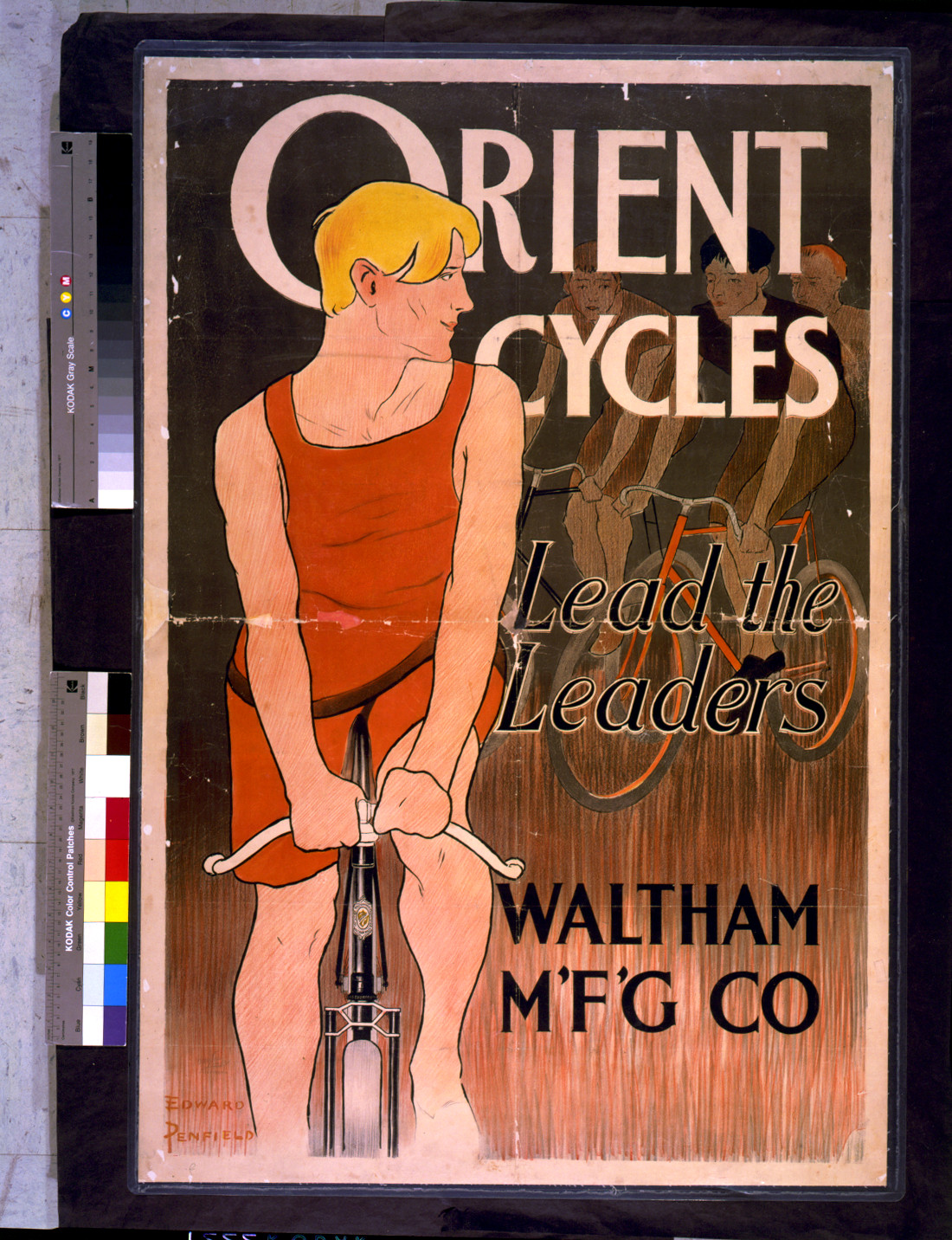 Orient cycles lead the leaders. Waltham M'f'g' Co. / Edward Penfield., [189-] — vintage poster