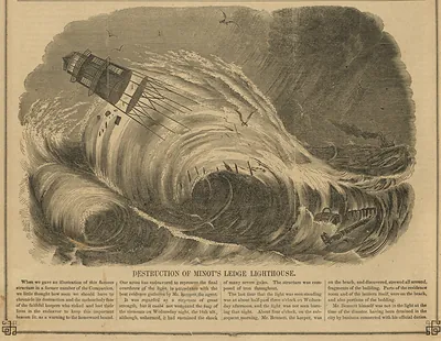 Destruction of Minot's Ledge Lighthouse