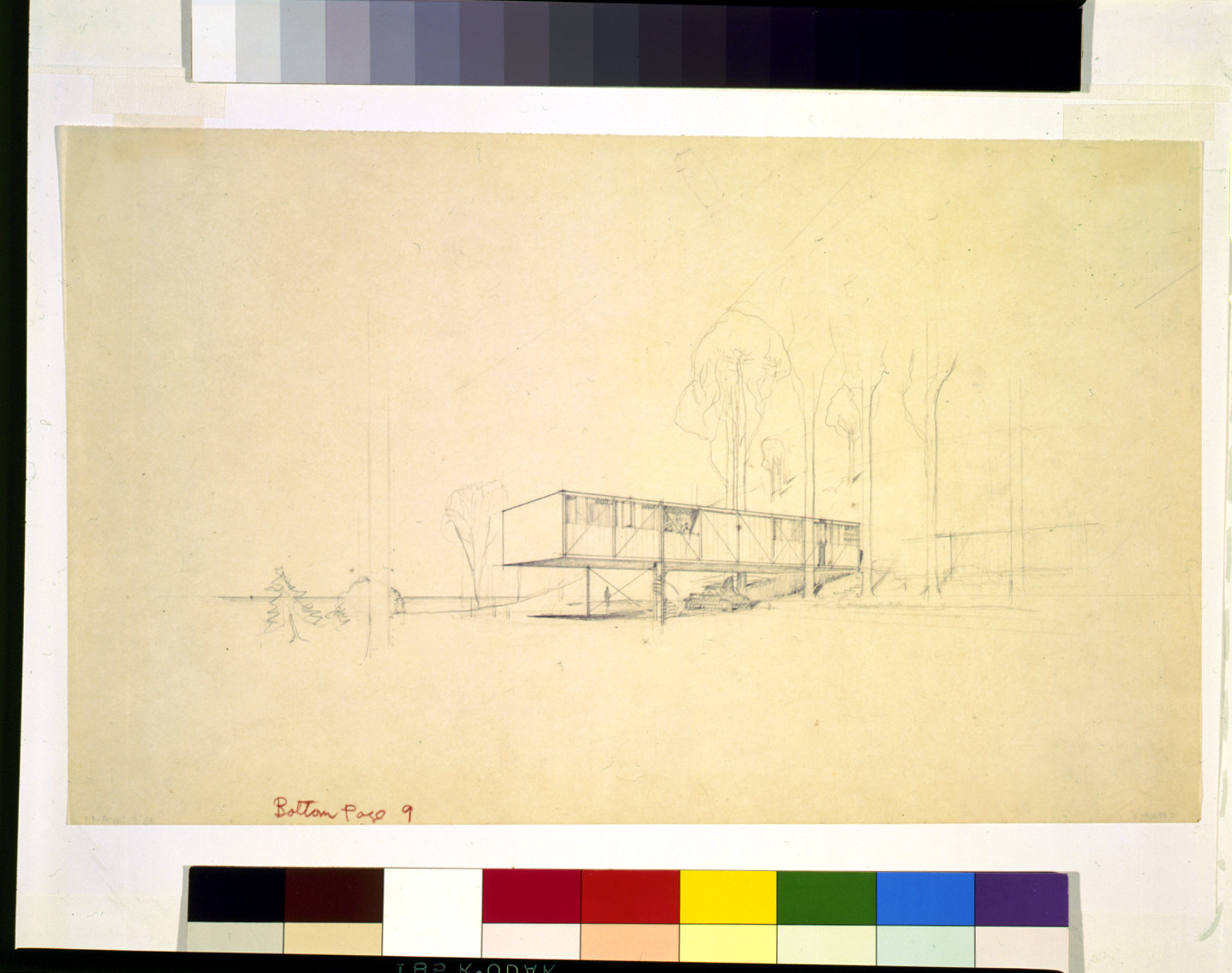 [Case Study House No. 8 (Bridge House") for Charles and Ray Eames, Unprocessed in PR 13 CN 1989:150 [item] [P&P] — historic drawing