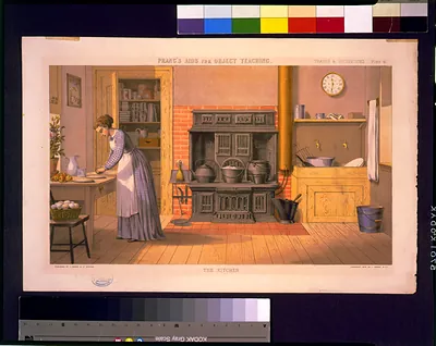 The Kitchen, Prang's Aids for Object Teaching, Trades & Occupations Plate 6