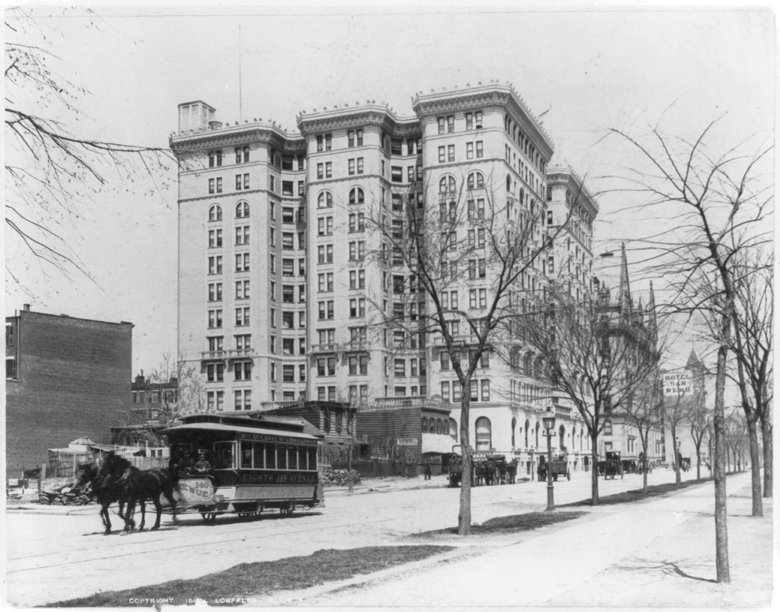 [Horse-drawn streetcar no. 148 of a New York City system], c1895. — historic photograph