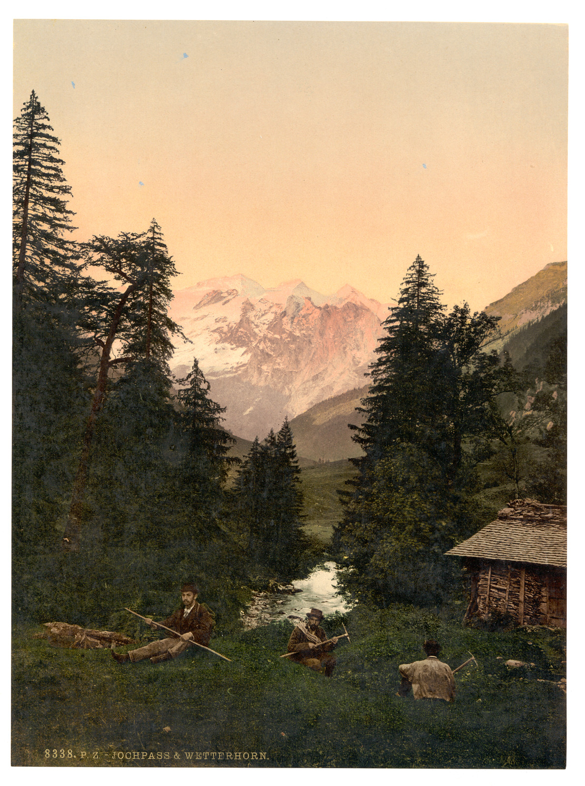 Jochpass and Wetterhorn Unterwald Switzerland, [between ca. 1890 and ca. 1900]. — historic print