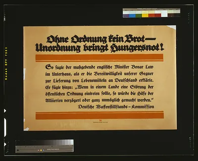 Ohne Ordnung kein Brot -- unordnung bringt Hungersnot! / Bernhard.