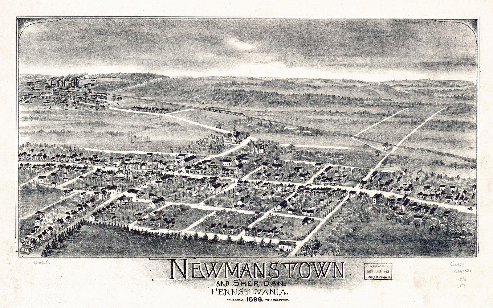 Newmanstown Sheridan, Pennsylvania, 1898, 1898 — antique map