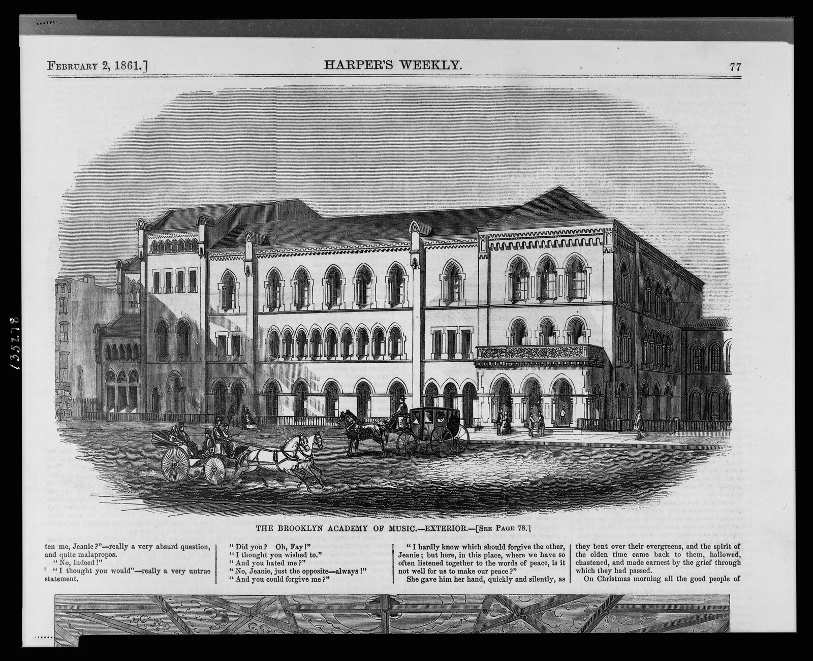 The Brooklyn Academy of Music - exterior, 1861 — vintage poster