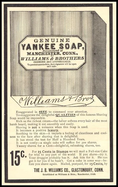 Genuine Yankee Soap advertisement, Williams & Brothers, Manchester, Conn.