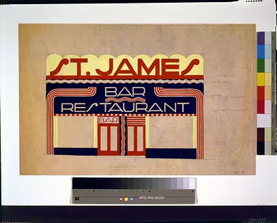 [Design proposal for alterations to a St. James Bar Restaurant, , W. 181st St. and Broadway (New York City). Elevation]