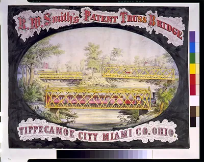 R.W. Smith's patent truss bridge, Tippecanoe City, Miami Co., Ohio / Strobridge & Co. Lith., Cincinnati, O.