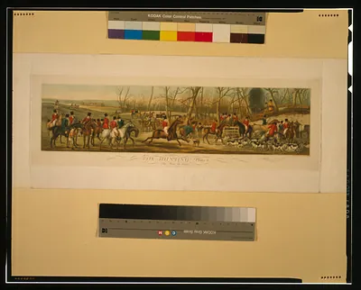 Fox hunting, plate 1--. The meet at Cover / drawn by Henry Alken ; engraved by Eugene Tily.