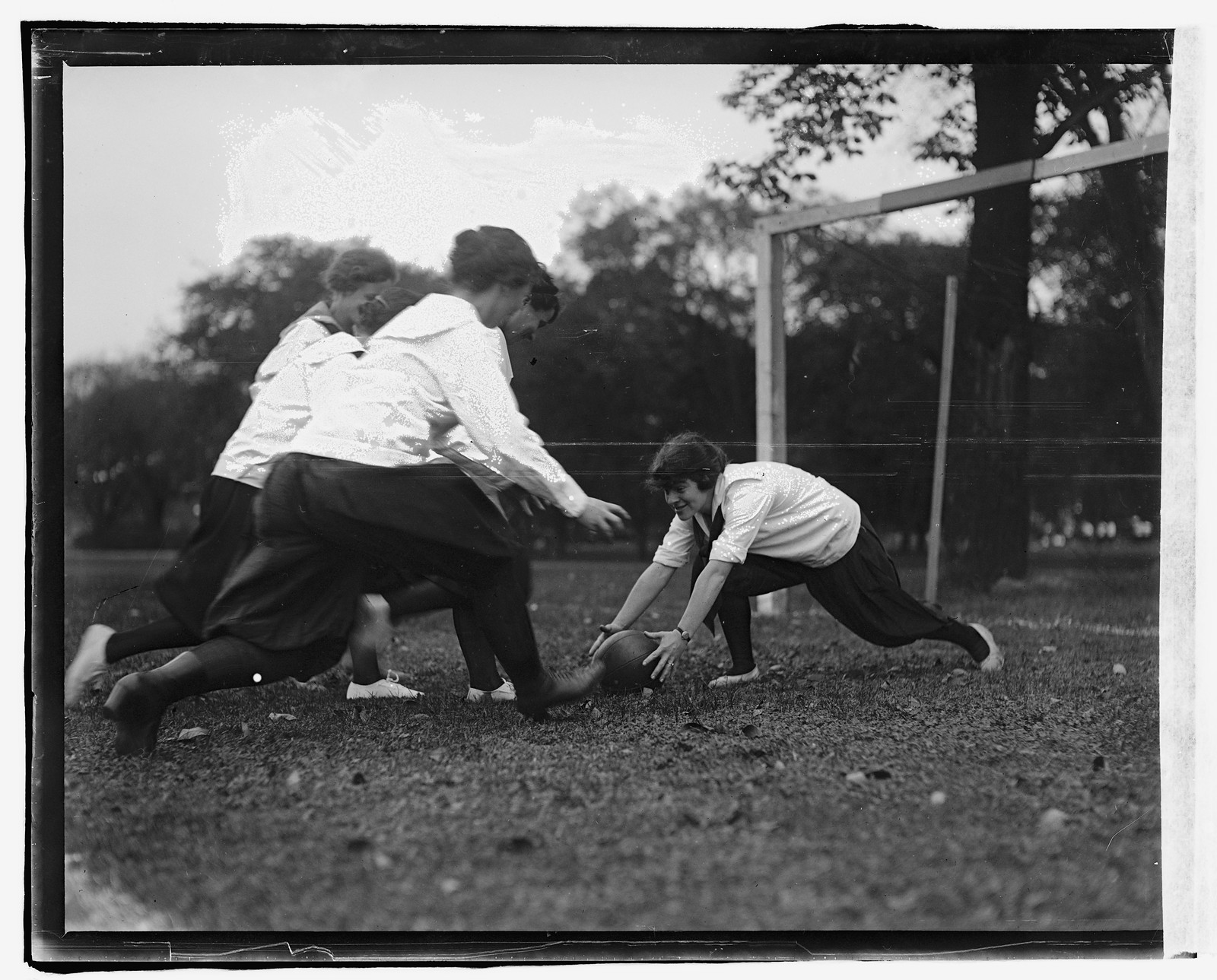 Girl soccer, [between 1918 and 1920] — historic photograph