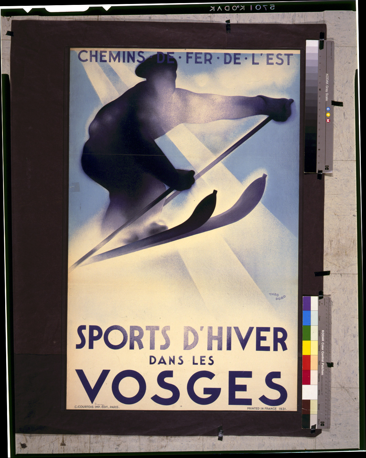 Sports d'hiver dans les Vosges / Theo Doro ; Chemins de Fer de l'Est., Paris : C. Courtois imp. edit., 1931. — vintage poster