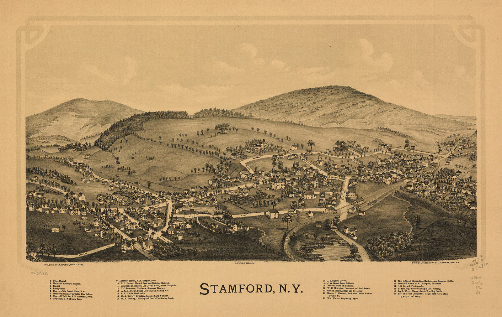 Stamford, New York, 1890, 1890 — antique map