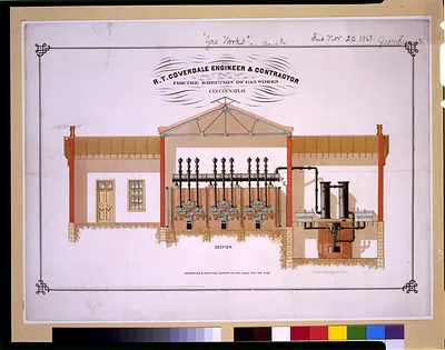 R.T. Coverdale engineer & contractor for the erection of gas works, Cincinnati, O. / lith. of Strobridge & Co. Cin. O.