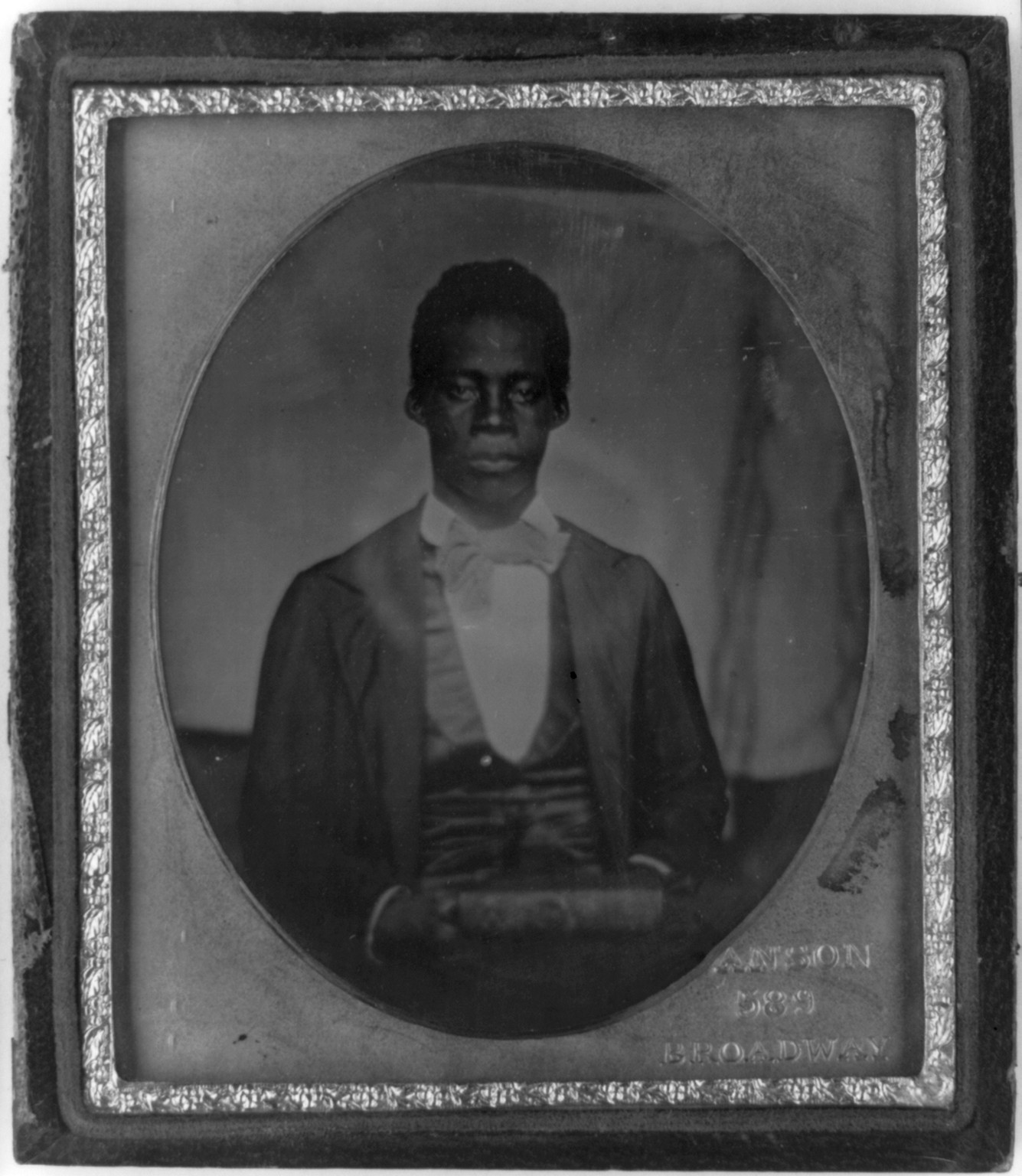 [Edward Wilmot Blyden, half-length portrait, facing front, holding book], [between 1851 and 1860] — historic photograph