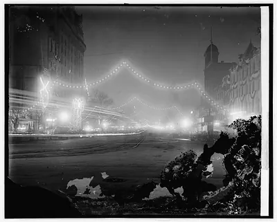 [Pennsylvania] Avenue, [Washington, D.C.], at night
