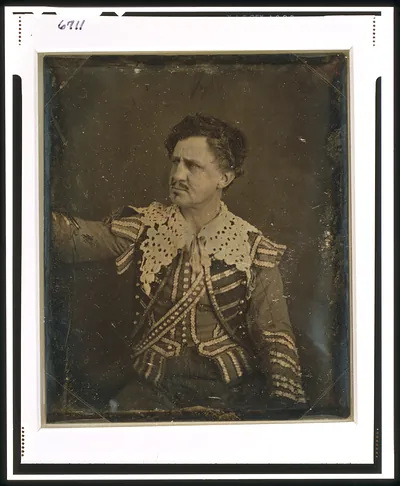 [Junius Booth, half-length portrait, three-quarters to the left, in theatrical costume]