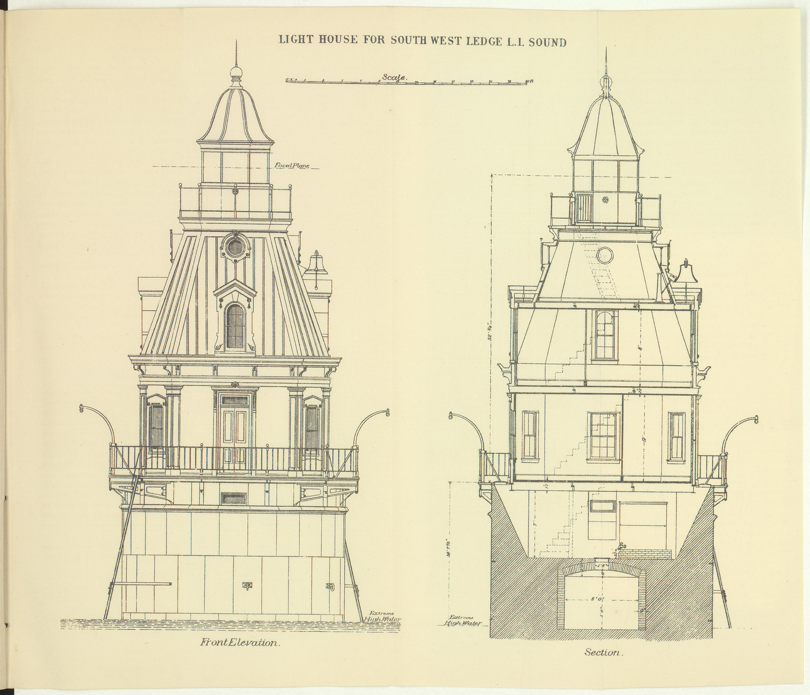 Light House for South West Ledge, L.I. Sound, 1894 — historic image