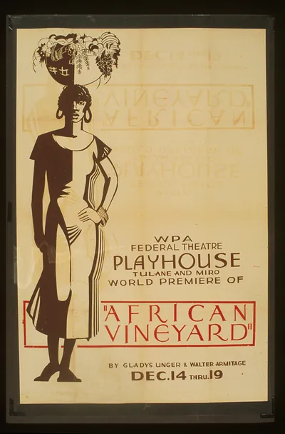 WPA Federal Theatre production poster for African Vineyard