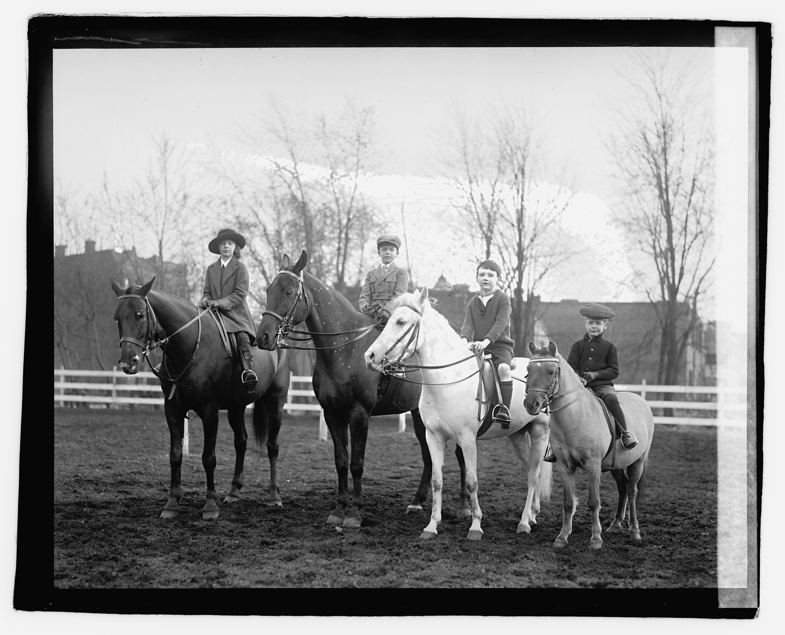 Roosevelt children & John McLerman, [1923] — historic photograph