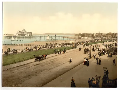 Parade and pier Morecambe England