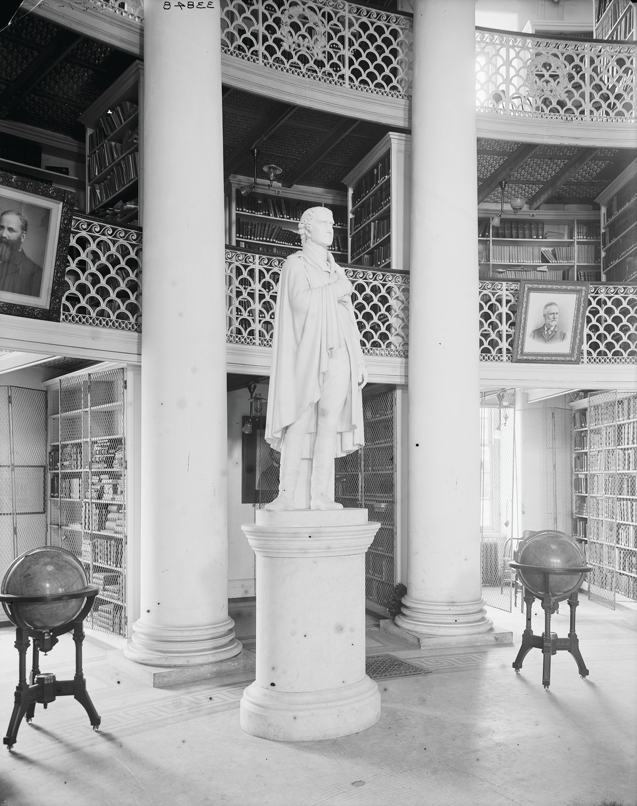 Statue of Thomas Jefferson in Rotunda, University of Virginia, c. 1900-1910 — historic photograph