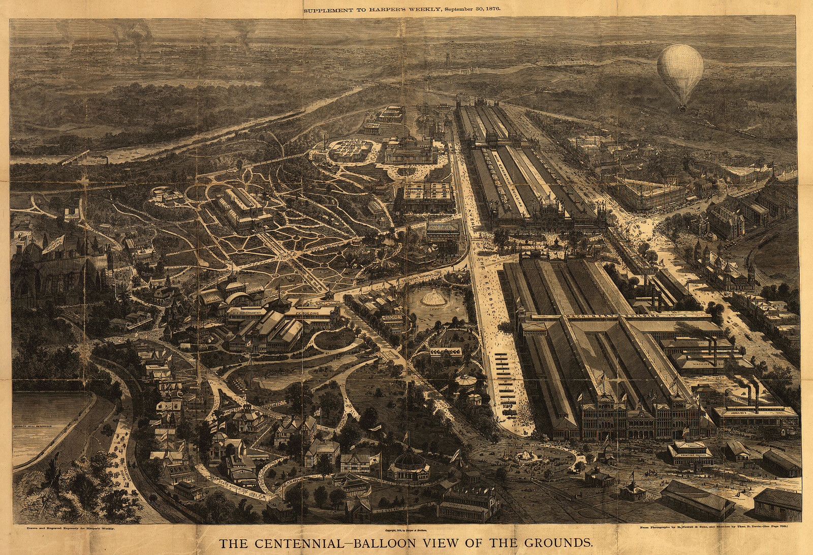 Philadelphia Exposition 2, Pennsylvania, 1876, 1876 — antique map
