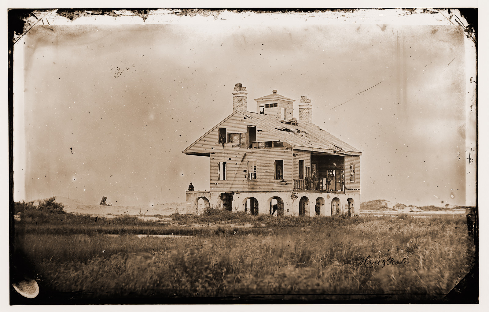 Morris Island South Carolina. The Beacon House after the struggle for Fort Wagner J, 1863 — historic photograph