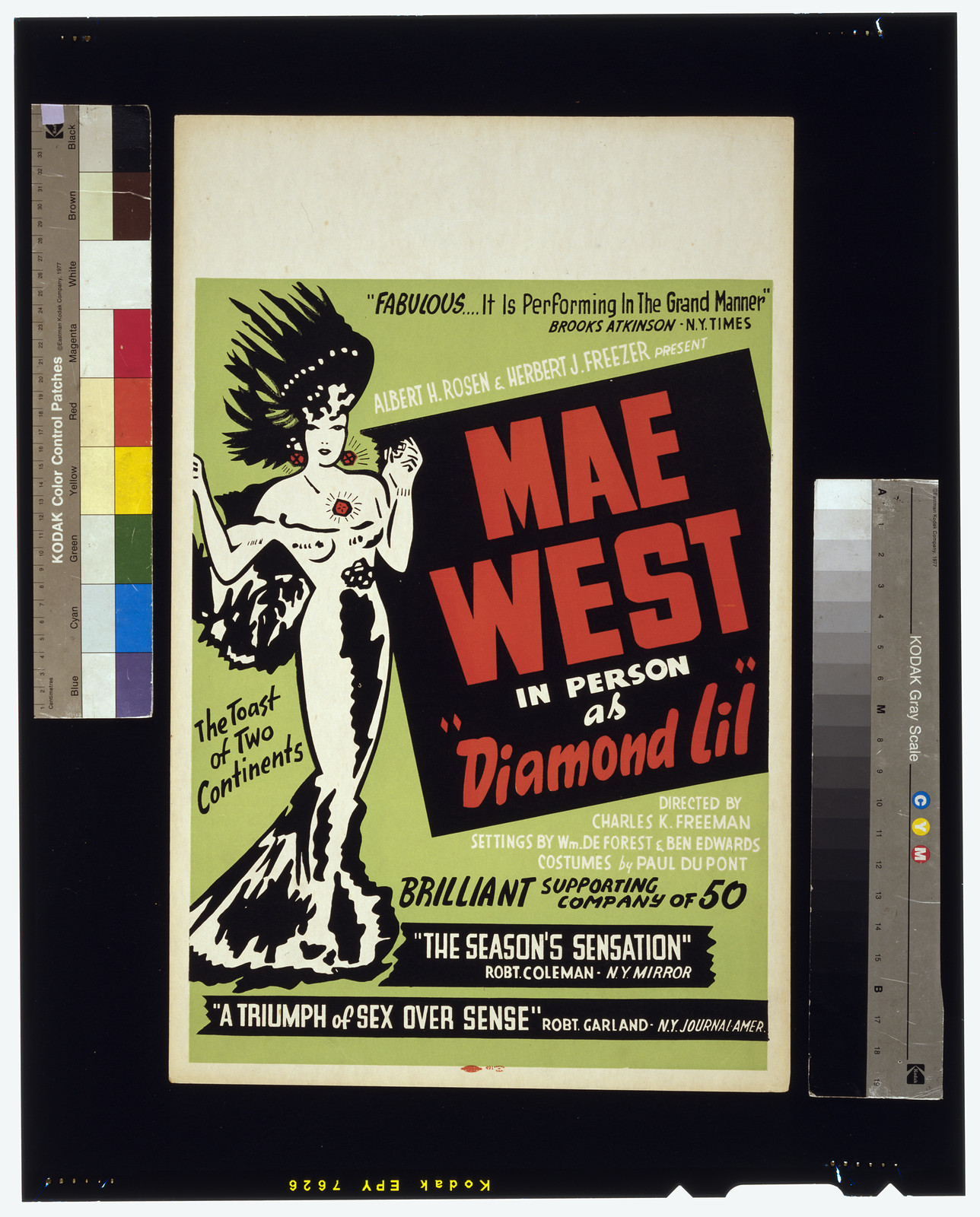 Mae West in person as Diamond Lil"" — vintage poster