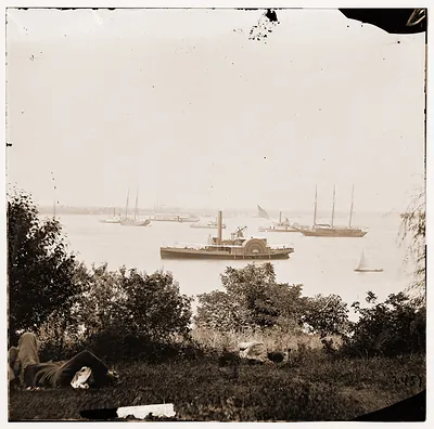 City Point Virginia. Transports on James River
