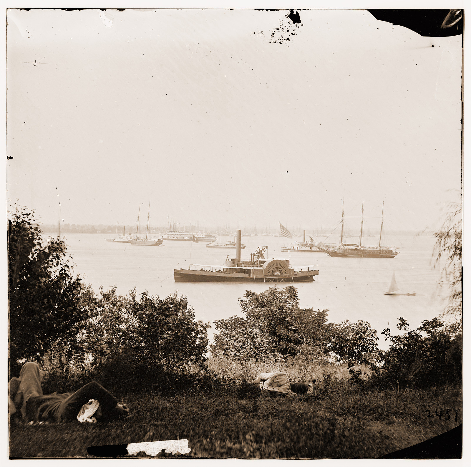 City Point Virginia. Transports on James River, 1861 — historic photograph