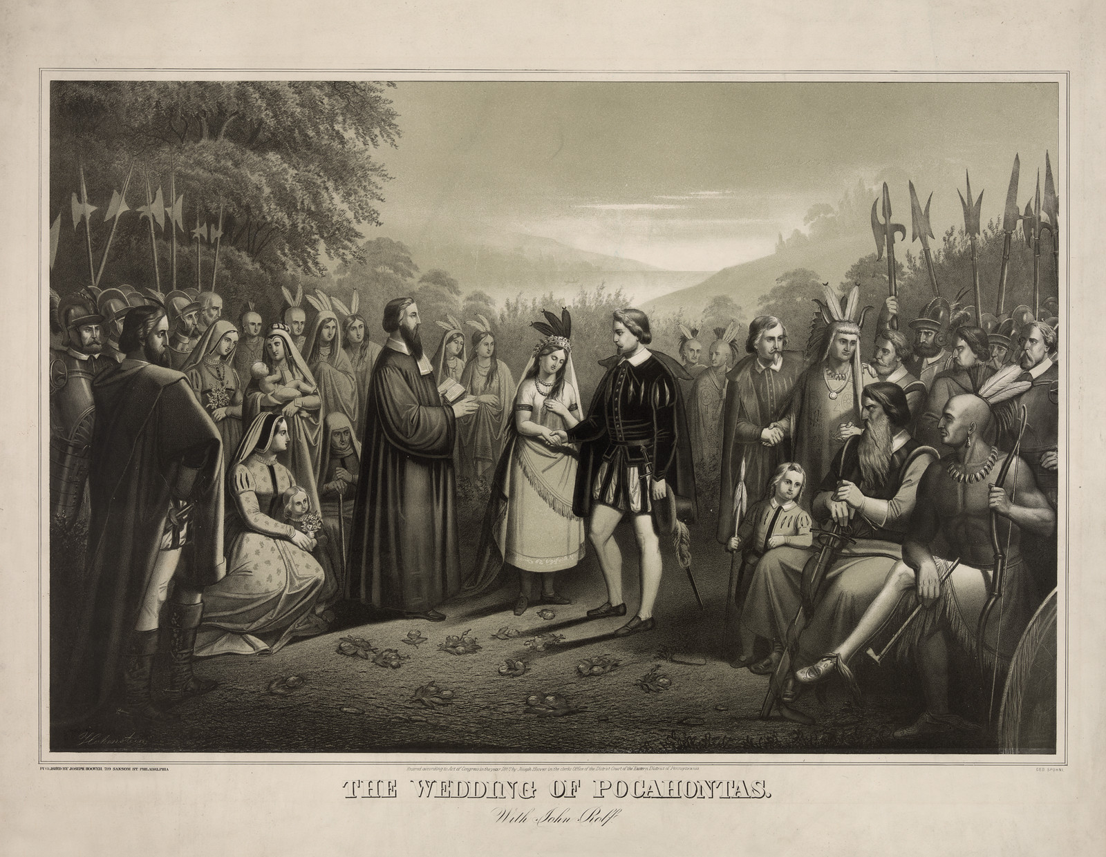 The Wedding of Pocahontas with John Rolfe — historic image