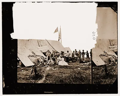 White House Landing Virginia. Michigan & Pennsylvania Relief Association camp