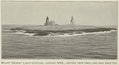 Mount Desert Light-station, looking NNE, before new dwelling was erected