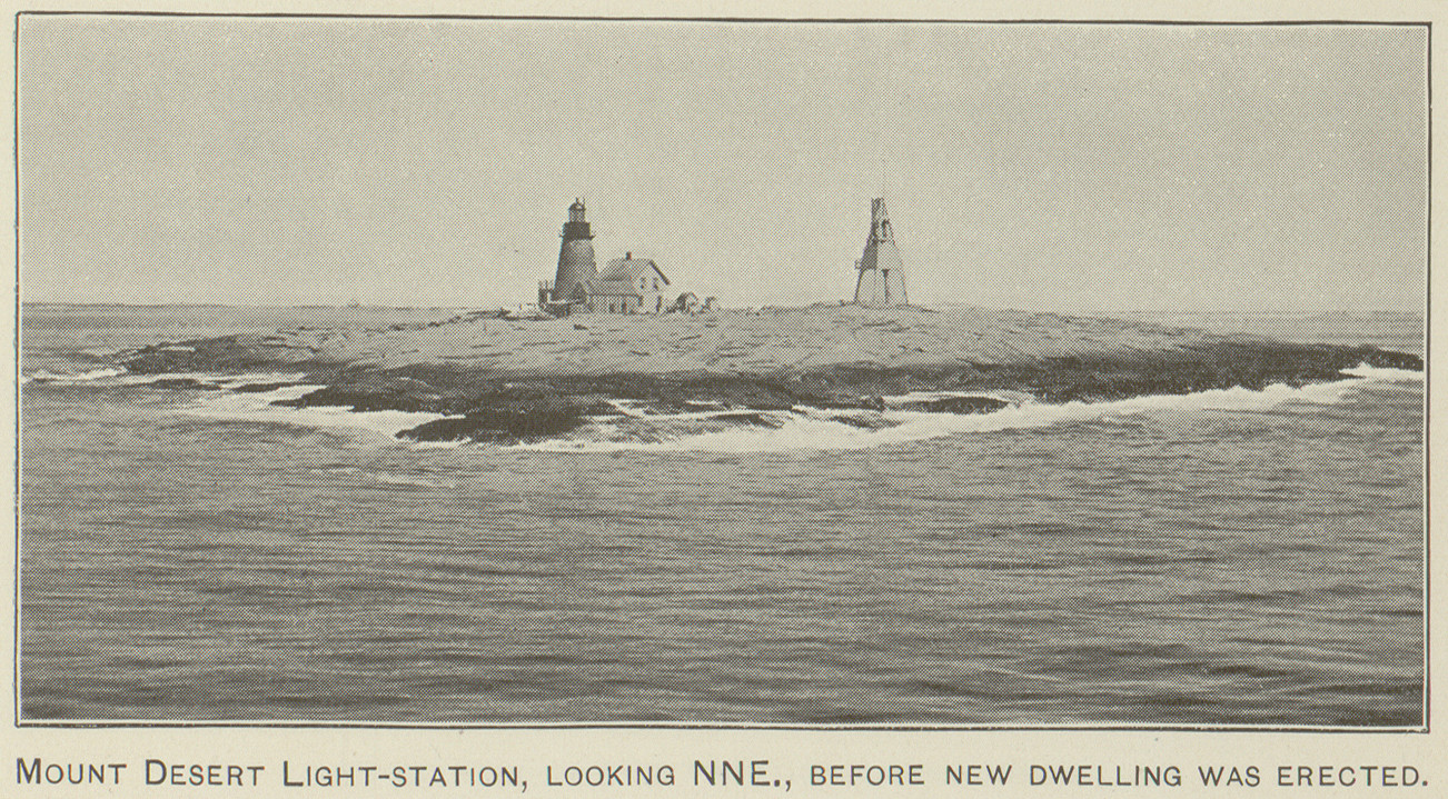 Mount Desert Light-station, looking NNE, before new dwelling was erected — historic image