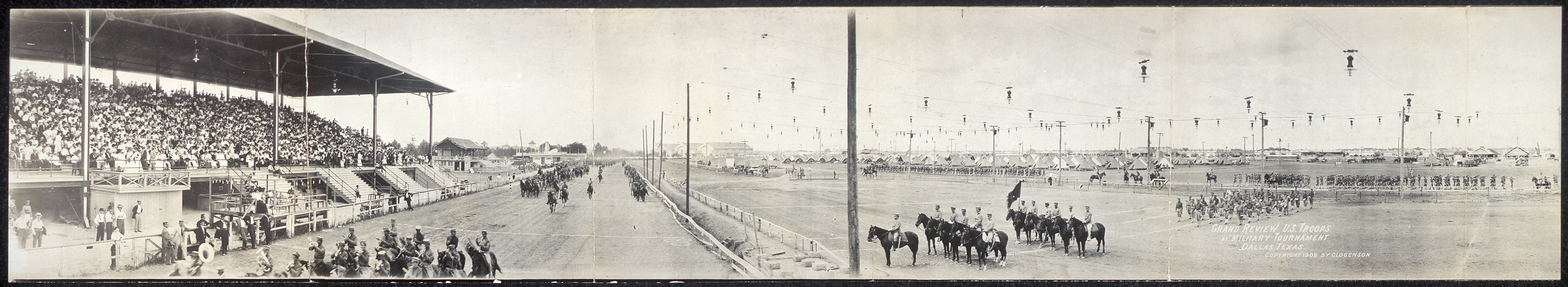 Review, Military tournament, Dallas, Texas, 1909, 1909 — historic image