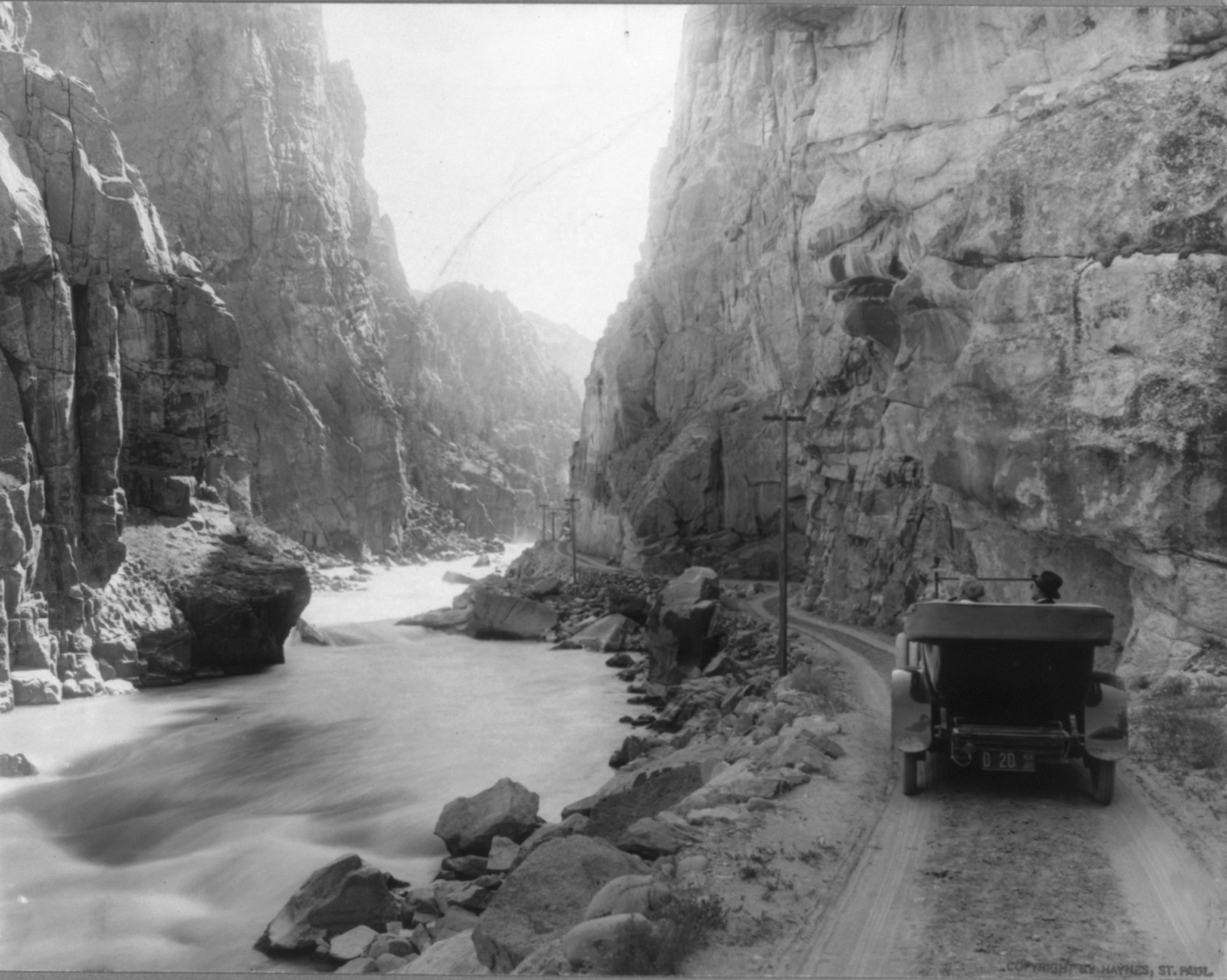 Yellowstone National Park: Shoshone Canyon, c1917. — historic photograph