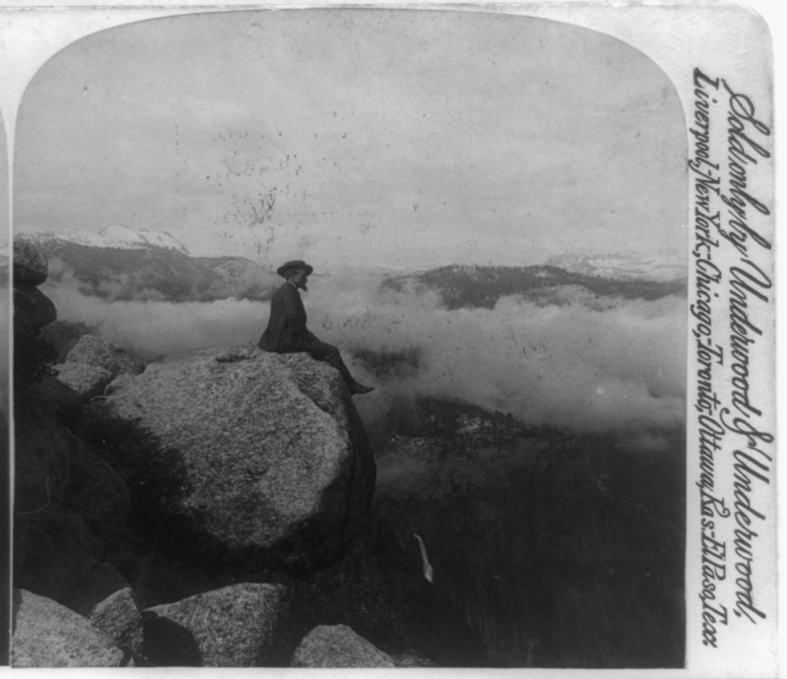 Above the clouds on Eagle Peak Yosemite Valley California U.S.A., 1894 — historic image