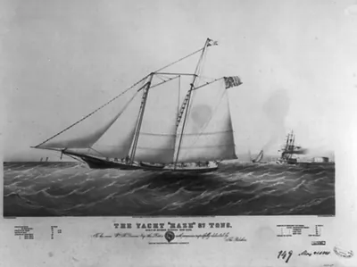 The yacht Haze" 87 tons: built by George Steers New York"