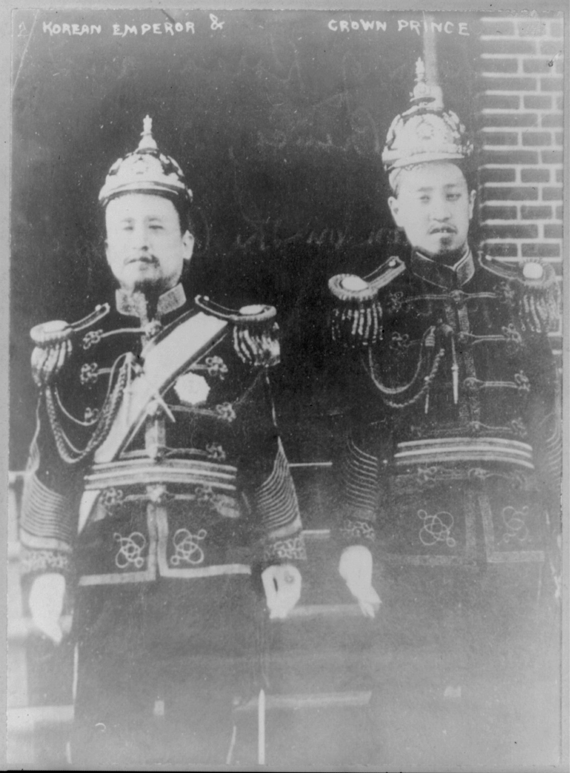 Korean Emperor [Kojong] and Crown Prince [Yi Wang], [no date recorded on caption card] — historic photograph