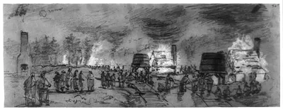 Destruction of Water Ta[nk]s & Engines & engine houses for pumping water into them at Jarrets Station