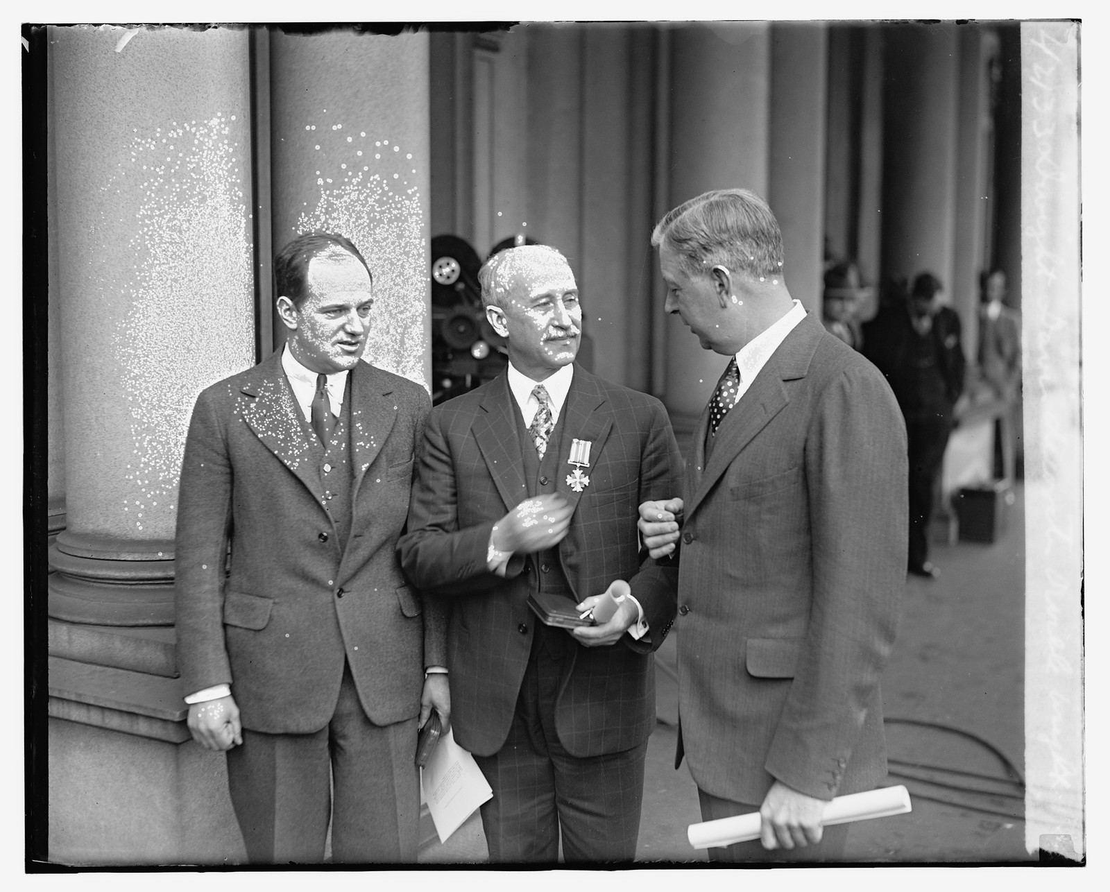 Dwight Davis decorating Orville Wright, [2/27/29], [1929 February 27] — historic photograph