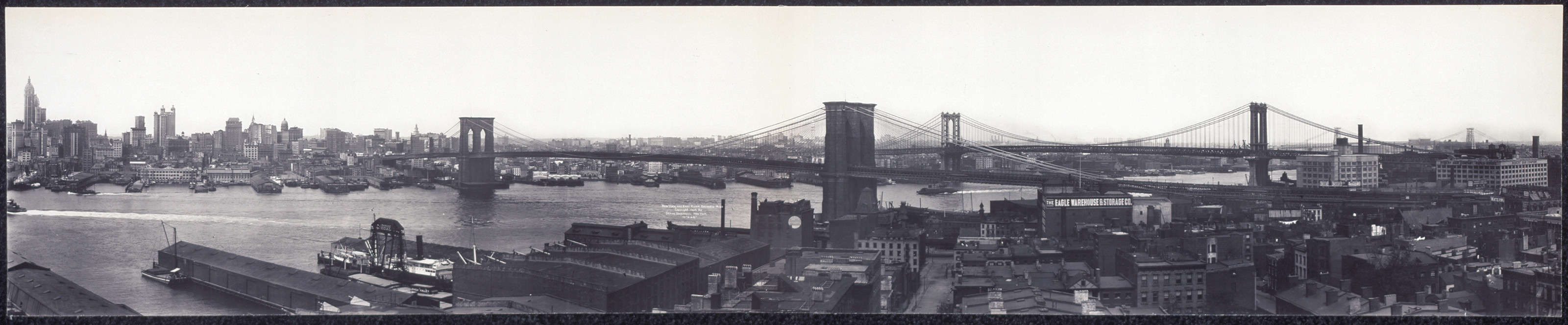New York & East River (Brooklyn) bridges, 1909 — historic image