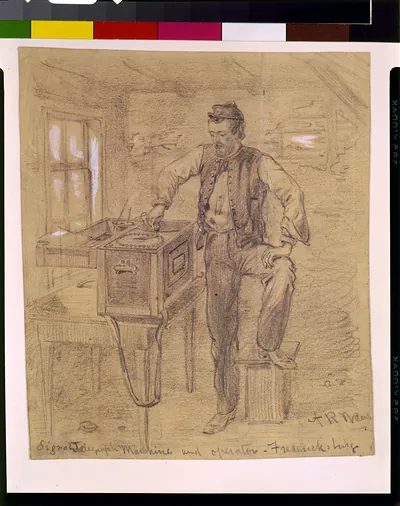 Signal Telegraph Machine and operator - Fredericksburg