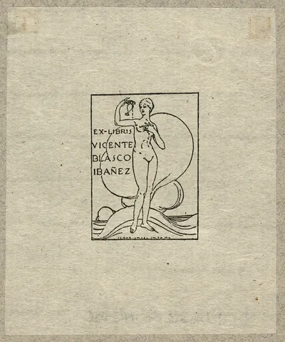 Ex-libris bookplate of Vicente Blasco Ibáñez